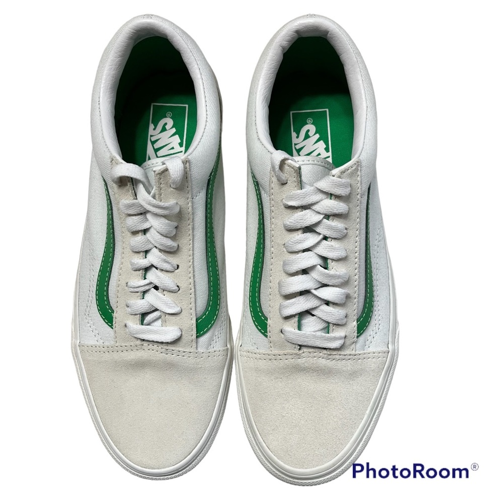 Old Sokol Vans White Green NWOT Men 8 / Women 9.5